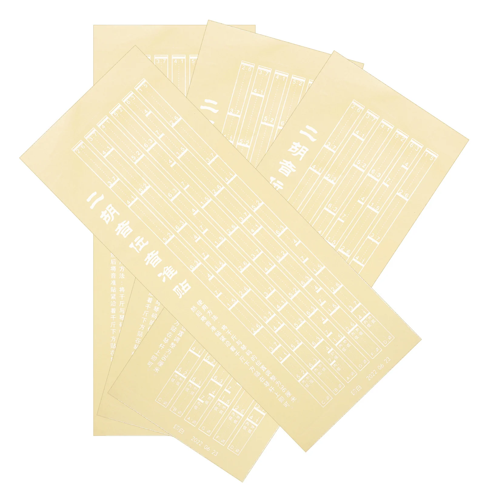 

4 Sheets Guitar Sticker Erhu Note Stickers Scale Instruction Fretboard Accessories