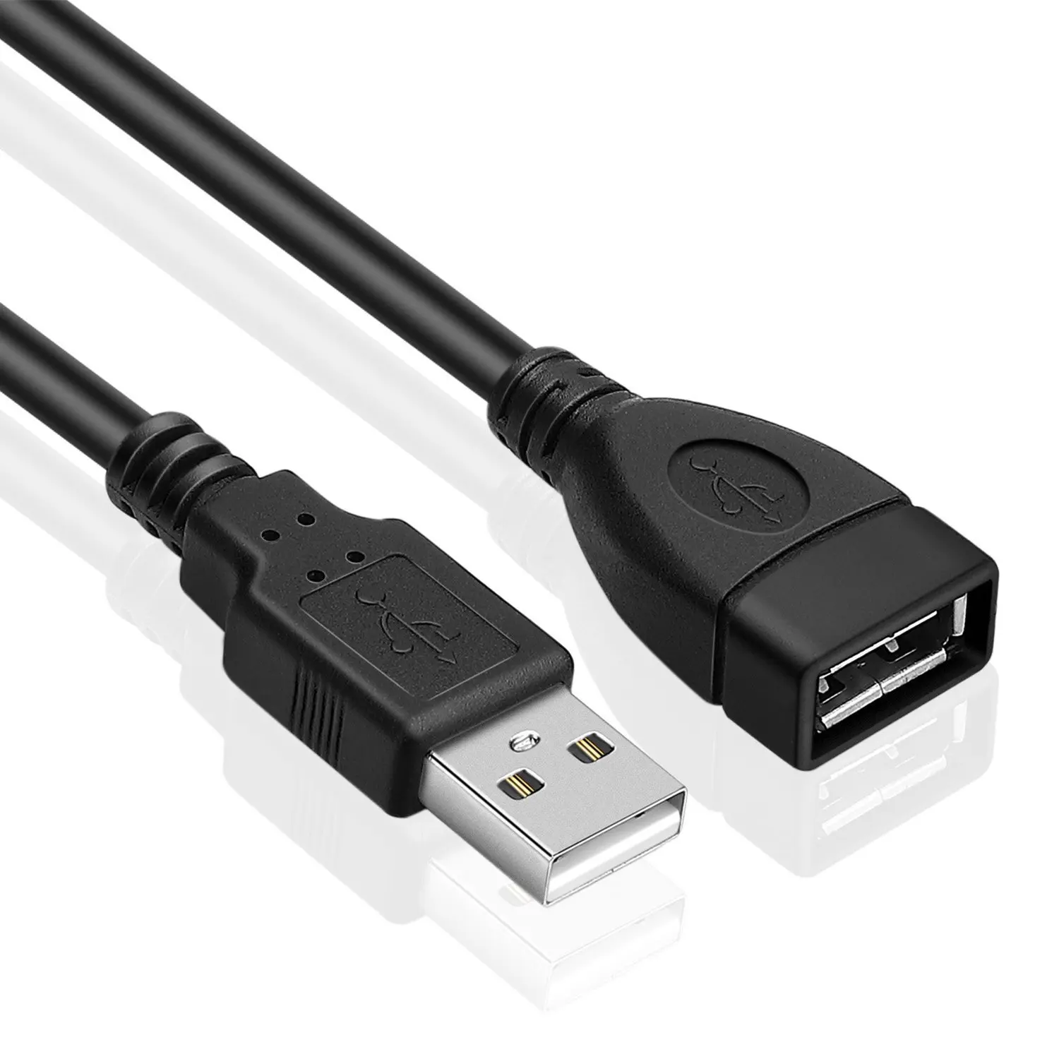 USB 2.0 Extension Cable Black Male to Female High Speed Pure Copper Shielded USB Data Sync Transfer Cord