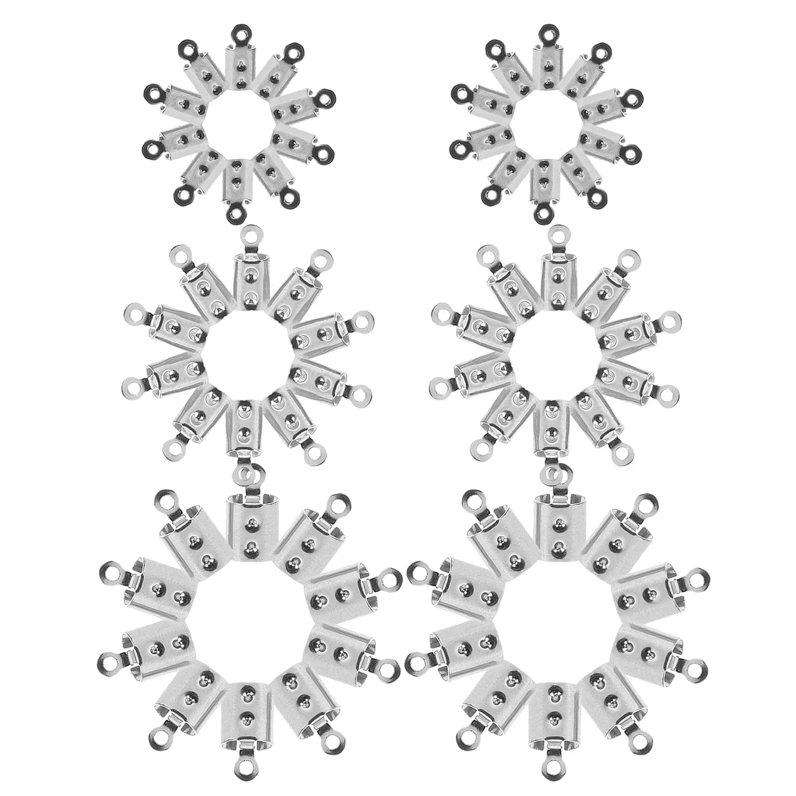 400Pcs DIY Jewelry Making Supplies Clasp Tips Stainless Steel Crimp Cord Caps Connecting Clasps for Necklace Bracelet