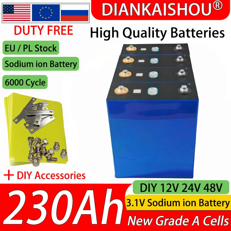 Image of [EU/PL Lager] Zollfreie 3,1V 230Ah Natrium-Ionen-Batterie 2,9V 20C Beständig gegen niedrige und hohe Temperaturen DIY 12V 24V 36V 48V Motorrad Elektroauto Reise-Golfwagen