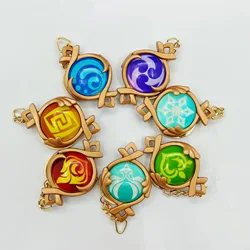 New Game Impact Fontaine Sumeru Inazuma Visions Keychains Mondstadt Delusion Vision Of God Heros Keyring Fan Collection