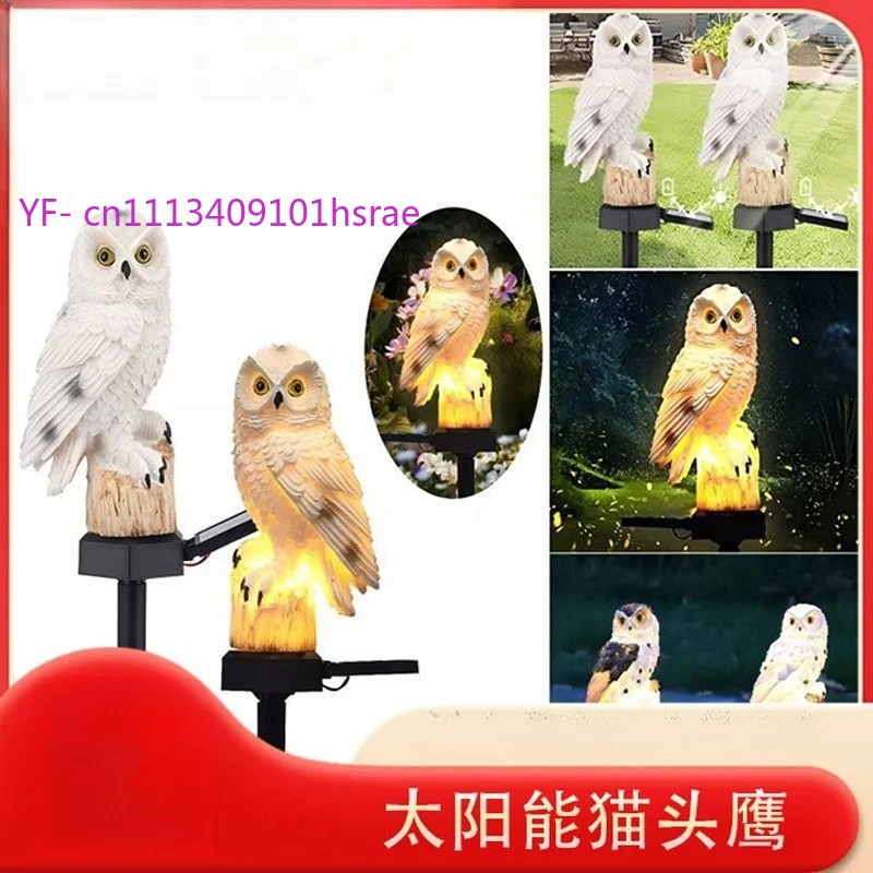 Solar Resin Owl Light, Outdoor Waterproof LED Garden Lamp, Animal Figurine Landscape Decor for Courtyard Villa Patio