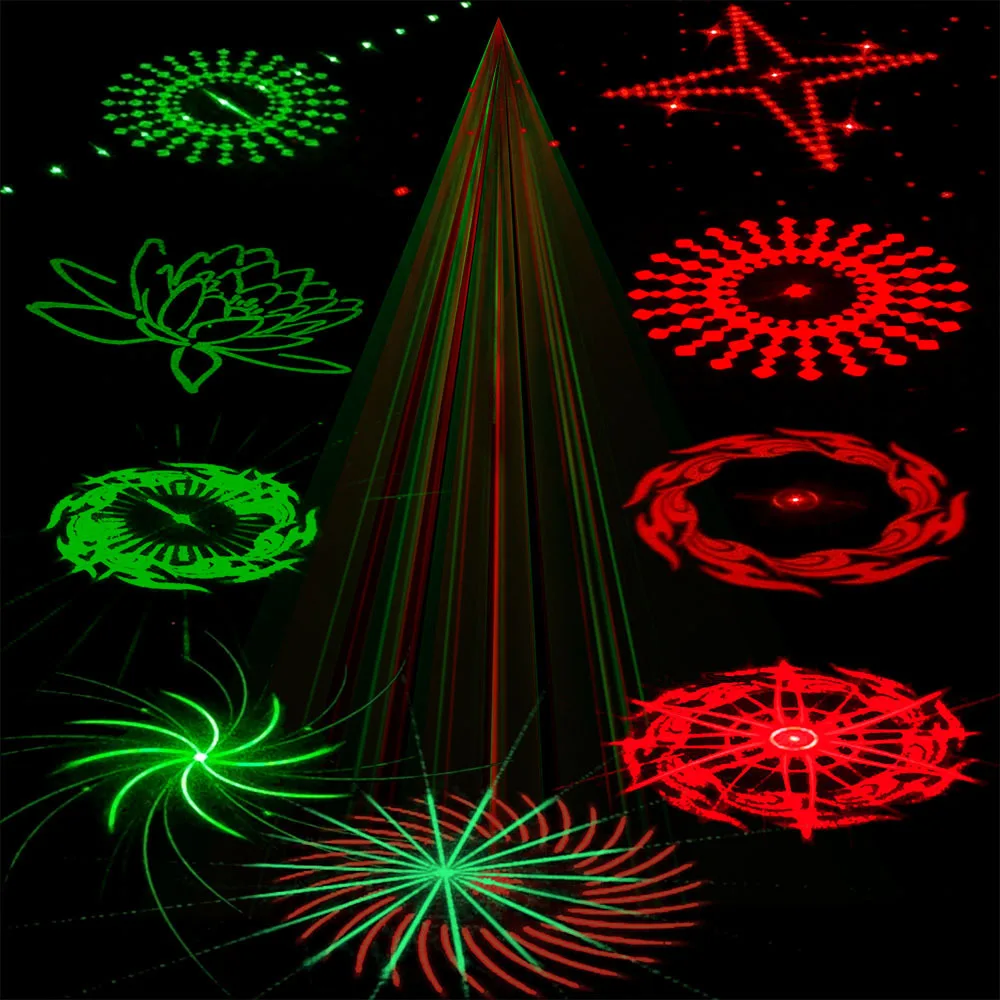 36 modalità RGB Laser Light LED Disco Light Projection Lamp Effect Light Stage Lights Party DJ KTV Holiday Tow lampada Flash gialla