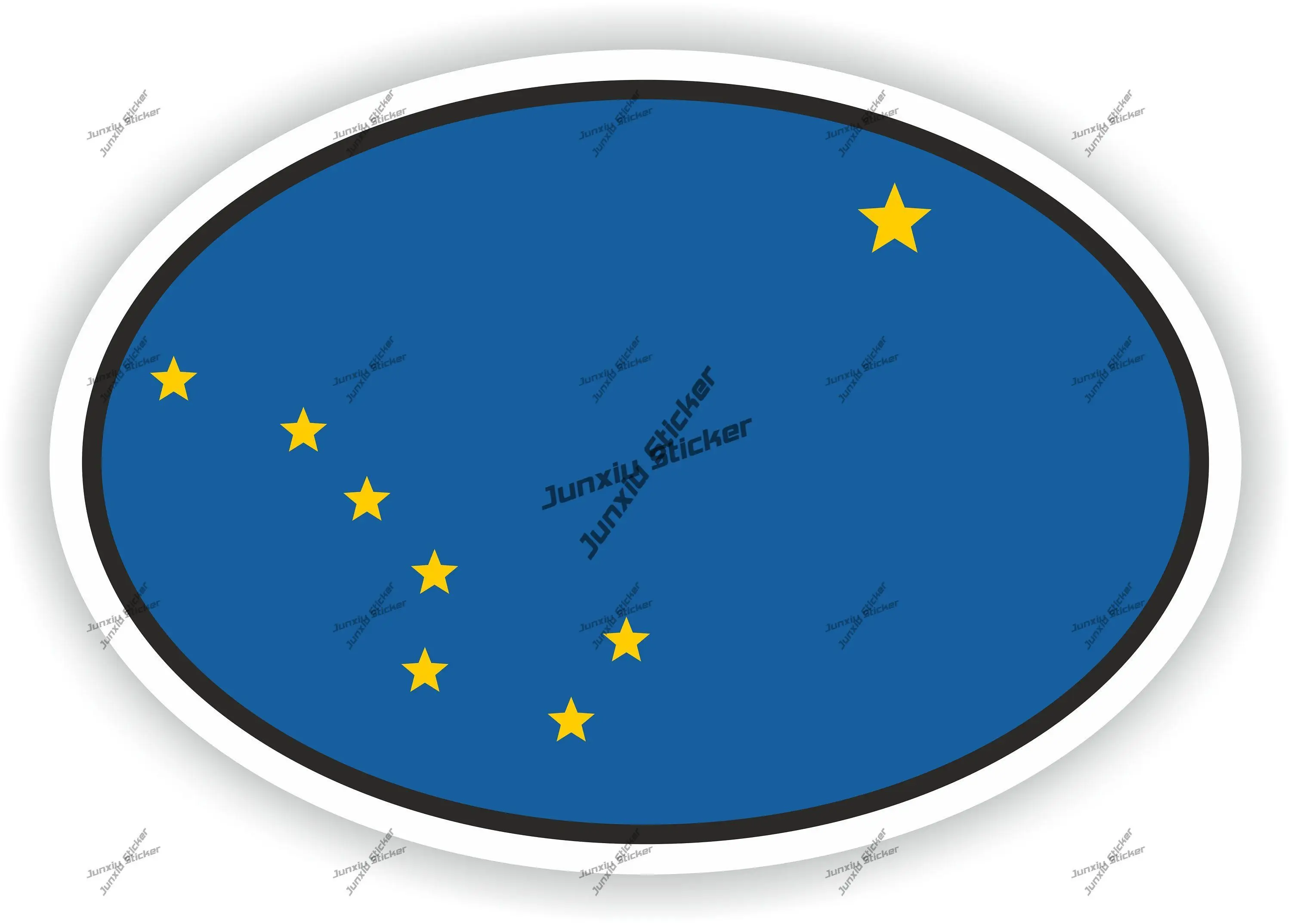 

Alaska Oval Sticker with Flag Outdoor Decal Pegatinas Para Coches Vinyl Anti Scratch Decoration for Car Bumper Truck Speedboat