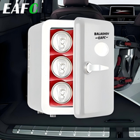 EAFC Portable 4L Mini Multifunctional Refrigerator DC12V/ AC220V Small Refrigerated Warm Cosmetic Refrigerator Beverage Car Home