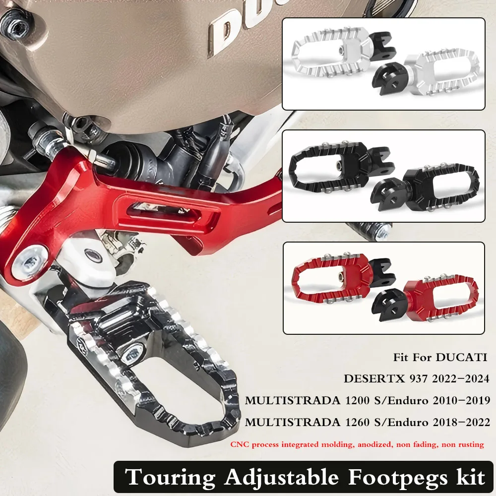 

NEW Motorcycle TOURING Footpegs kit Adjustable Front Footrests Foot Pedal For DUCATI DESERTX 937 MULTISTRADA 1200 1260 S Enduro