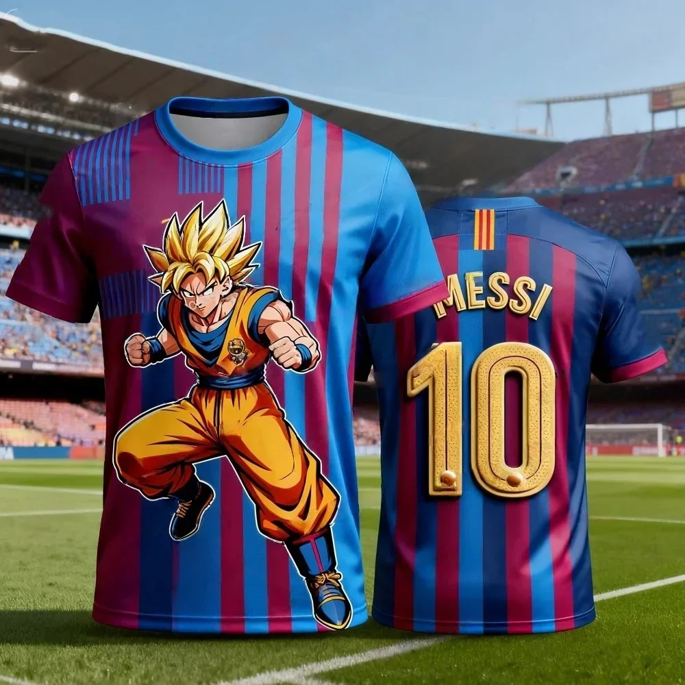2026 Neue Familien-Partnerlook Messi Nr.10 Spanien Herren Sport-T-Shirt, Fan Sonderedition Trikot Dragon Ball Z Goku Sonderedition
