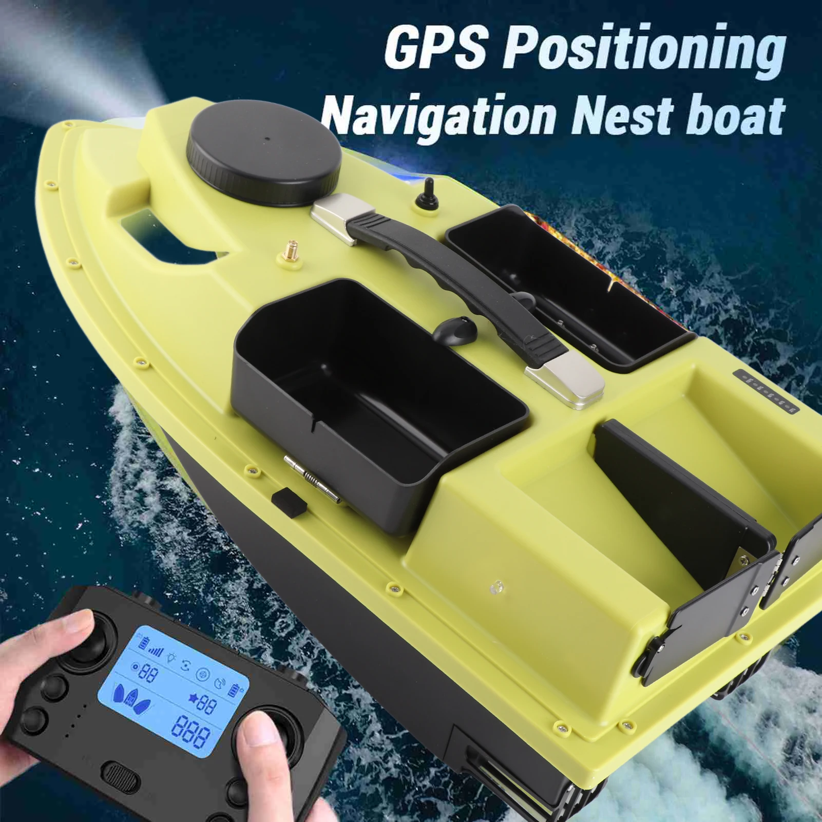D19 5200mAh 12000mAh Intelligent Remote Control Fishing Bait Boat 2KG Load with LED Light  Fishing Gear