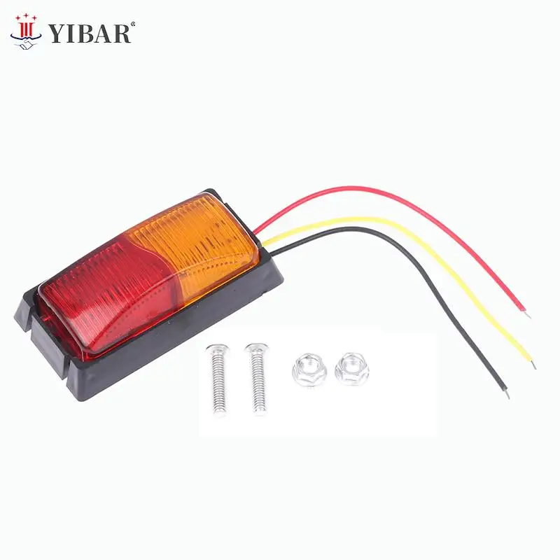 10-30V 8 LED Amber And Red Side Marker Light Clearance Lamp Trailer Truck Waterproof