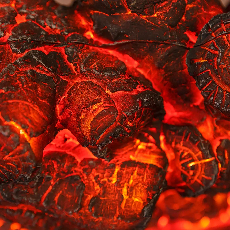 Fireplace Log Set Simulated Charcoal Fire Pile Fireplace Insert,Crackling Sound, Remote Control