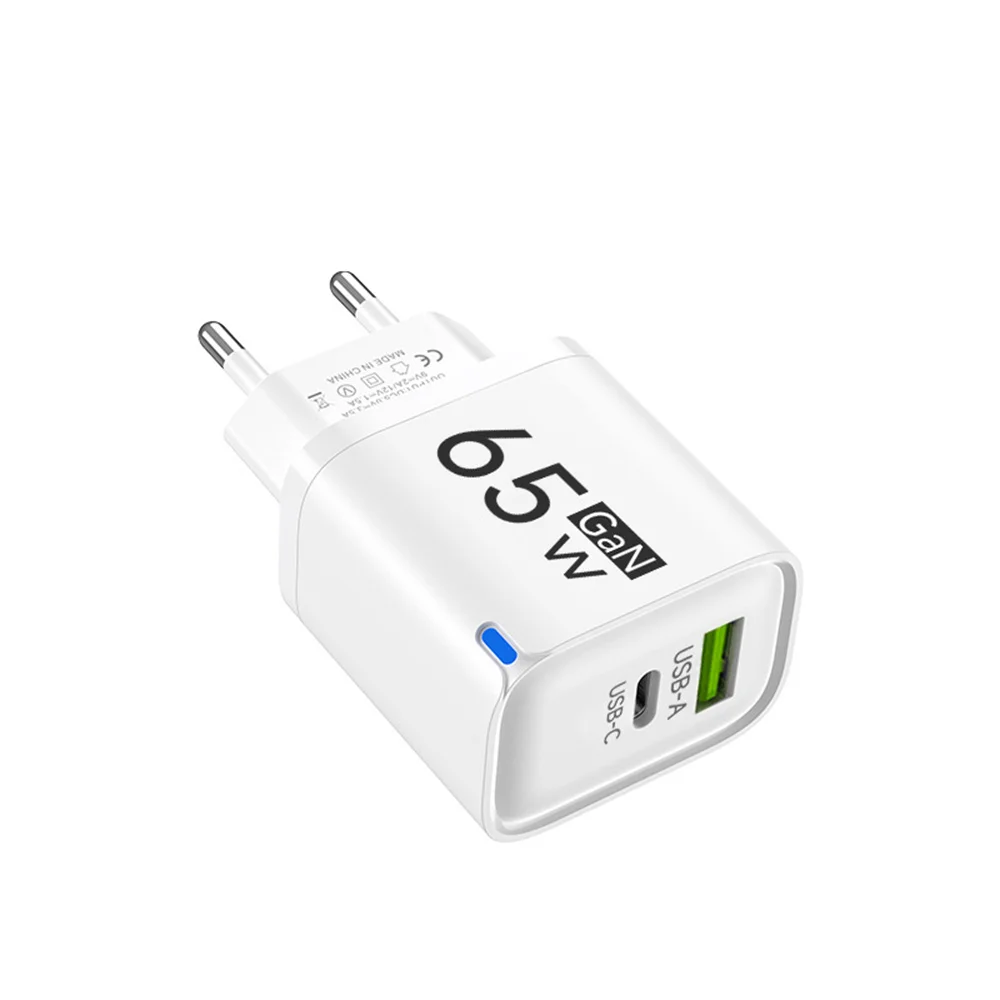 GaN-Ladegerät 65W USB Typ C Schnellladegerät Adapter USB PD Quick Charge 3.0 Adapter für iPhone Samsung Xiaomi EU/US/UK