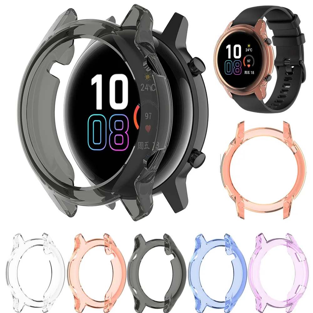 For Huawei honor magic watch 2 46mm 42mm Case Silicone Shockproof Protective Cover Soft Transparent TPU Protector Shell Frame