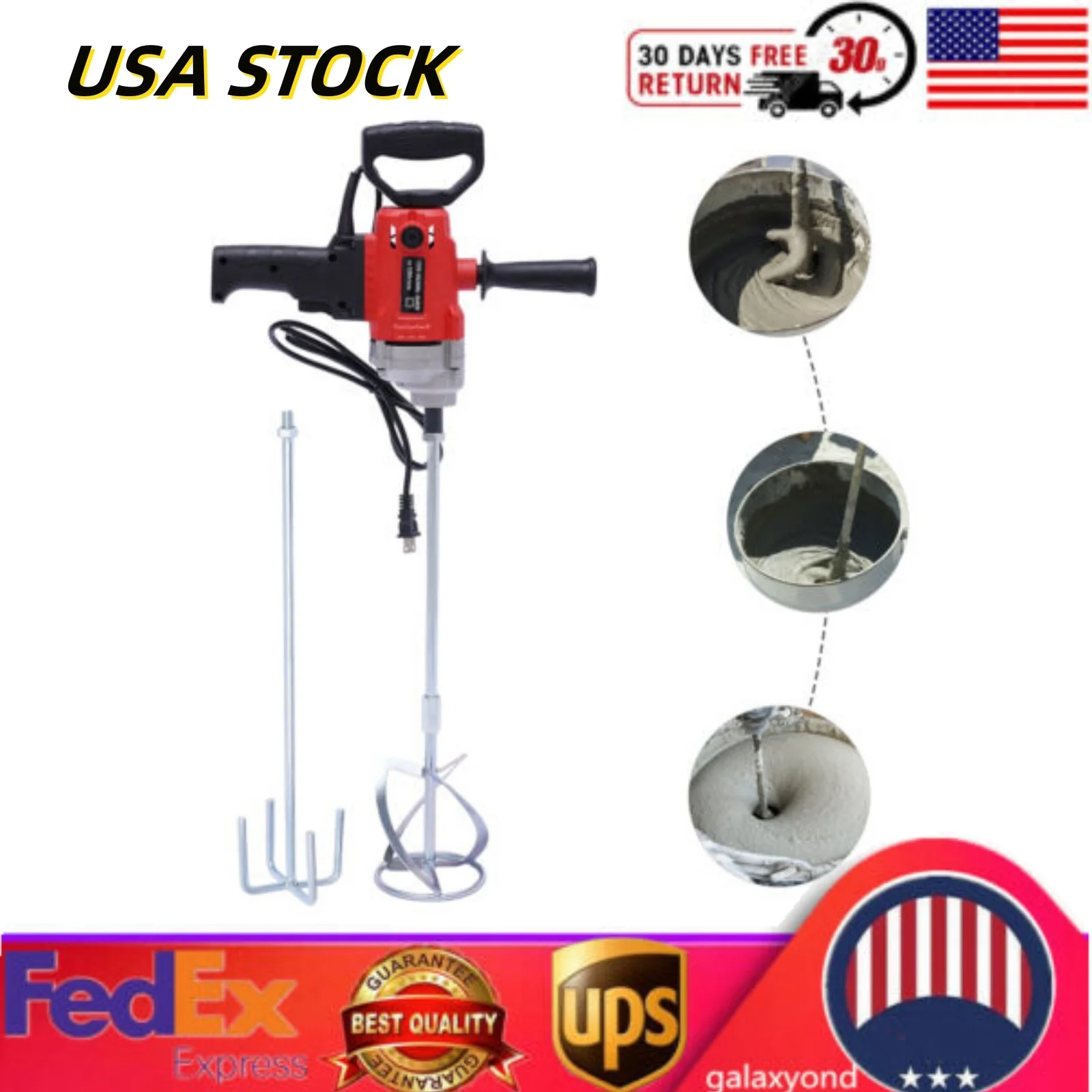 

Электрический миксер-дрель CNCEST 2400 Вт, 1200 об/мин, для бетона и растворов, с рукояткой-лопаткой 1/2 дюйма