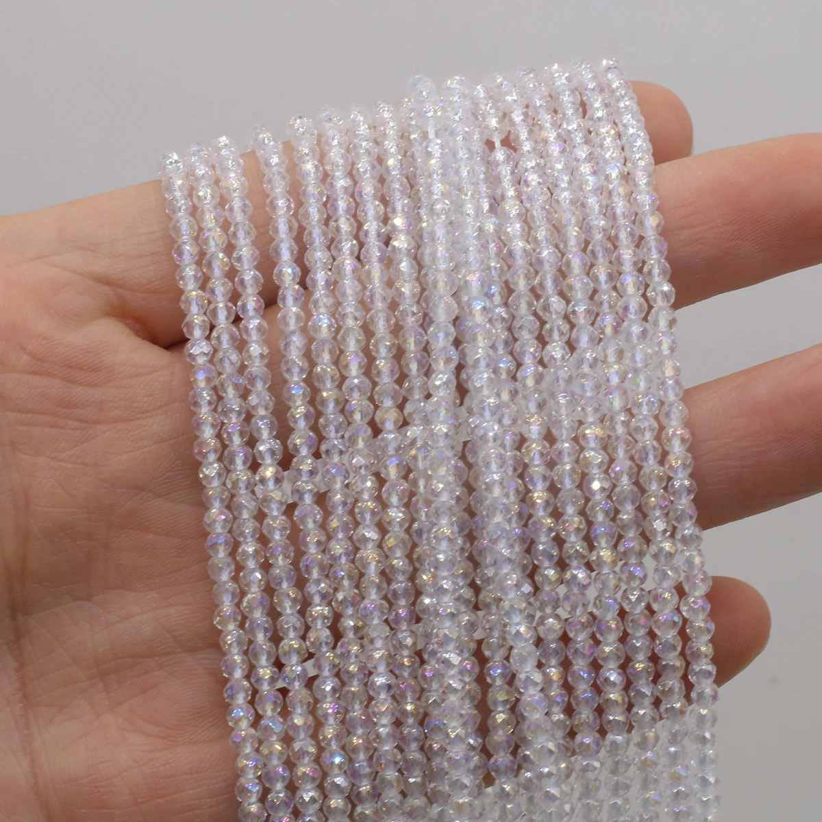 Faceted Transparent White Spinel Beads 3mm Natural Stone Spinelle Loose Spacer Beads for Jewelry Making DIY Accessories 38cm