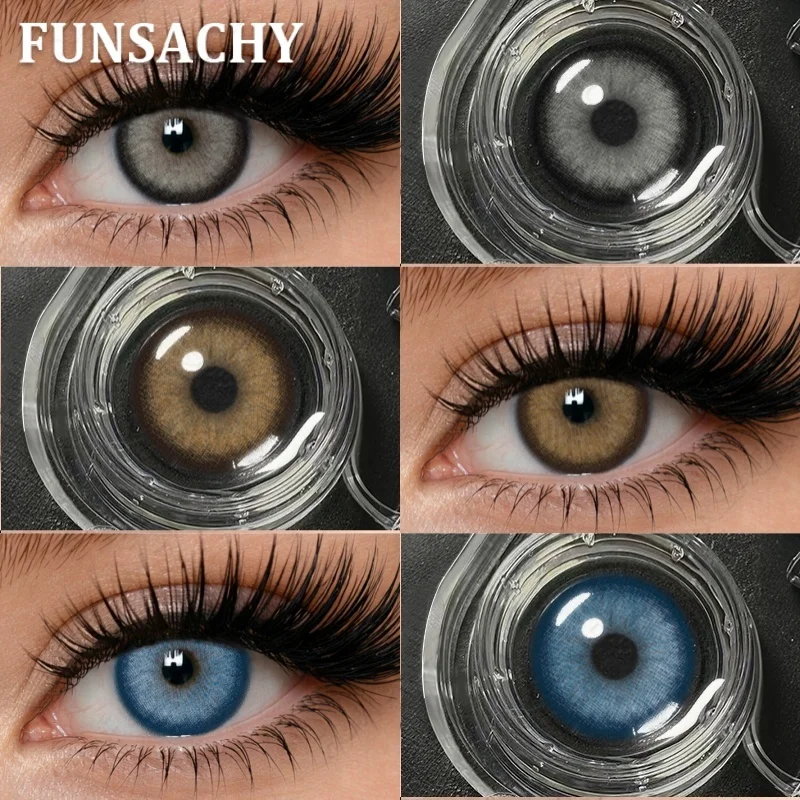 FUNSACHY 1 Paar Kontaktlinsen, große braune Linsen für Augen, Schönheitspupillen, kosmetische Augenfarblinsen, koreanische Pupillen, Make-up-Zubehör