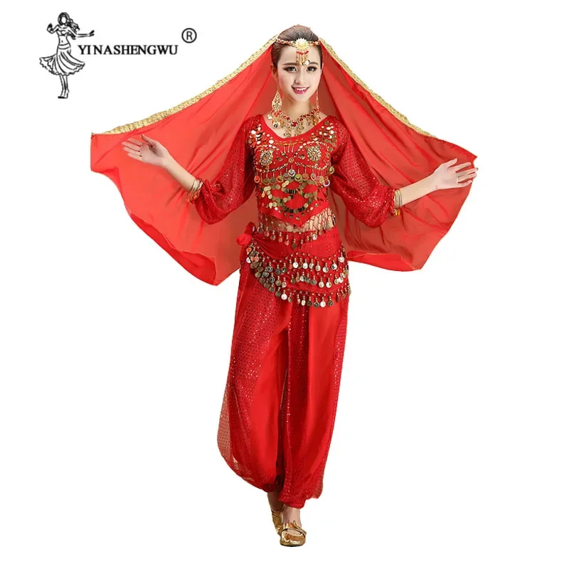 Femmes danse du ventre professionnel indien Oriental danse du ventre Bollywood costume ensemble costumes dames Sari danse Performance scène