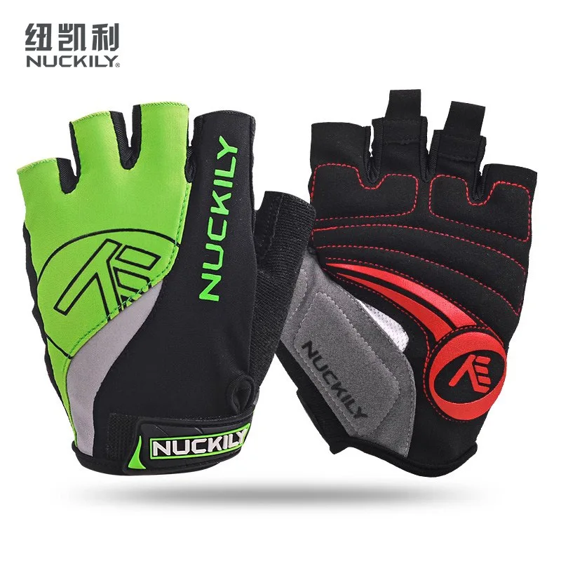 NUCKILY Cycling Gloves 3D Gel Padded Anti-Slip Breathable Shock-Absorbing Reflective Full Finger Bike