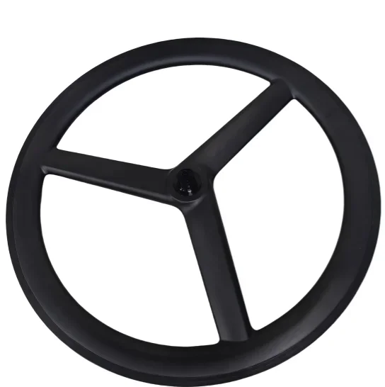 

Carbon 700C 3 Spokes Bicycle Wheelset 28mm Wide 55mm High 21mm Inner Center Lock Rim Brake Hubs 3 Pawl 36T Ratchet