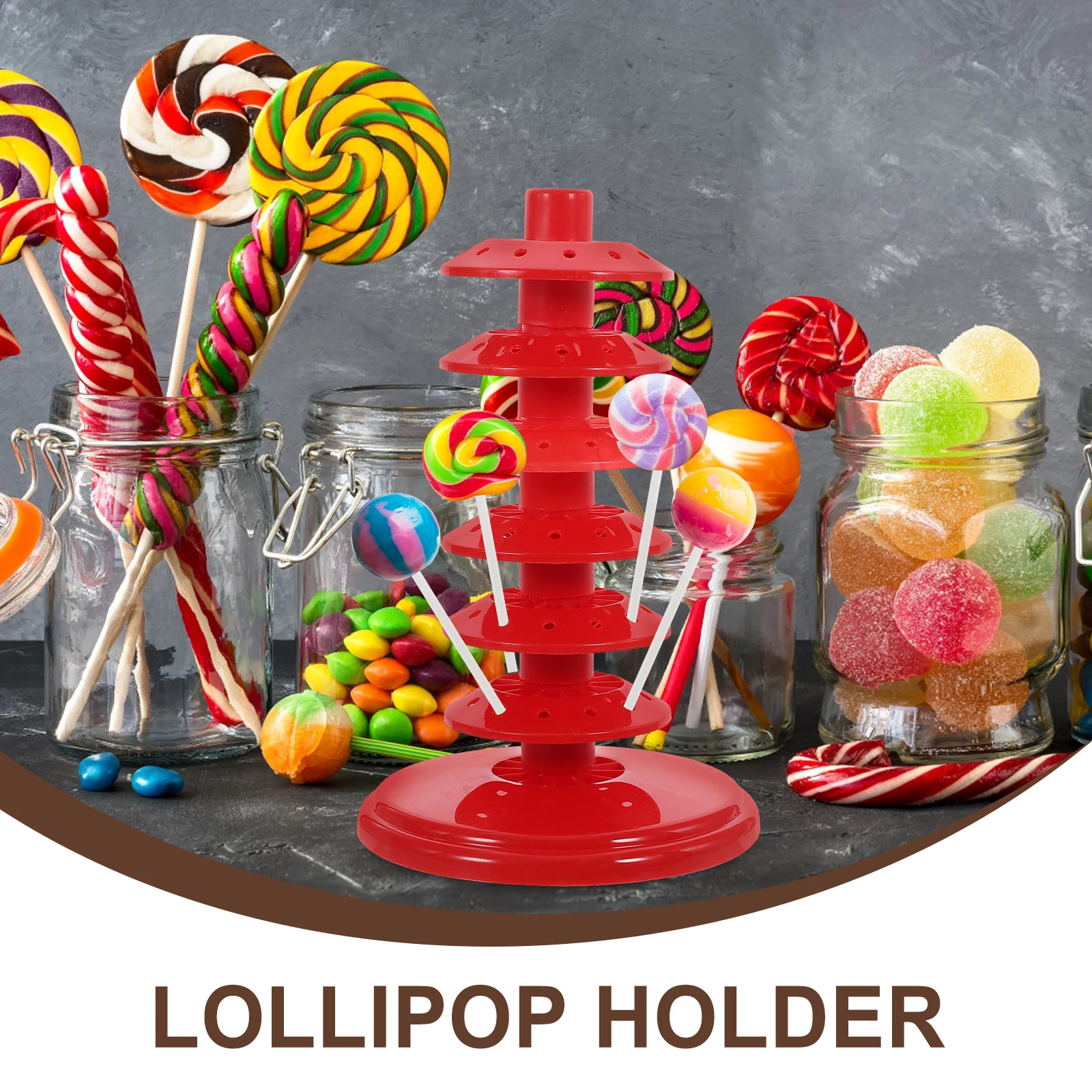 

6 Layers Candy Display Stand Lollipops Marshmallow PP Material Cake Holder Rack Practical Decorative Lollipop Holder Portable