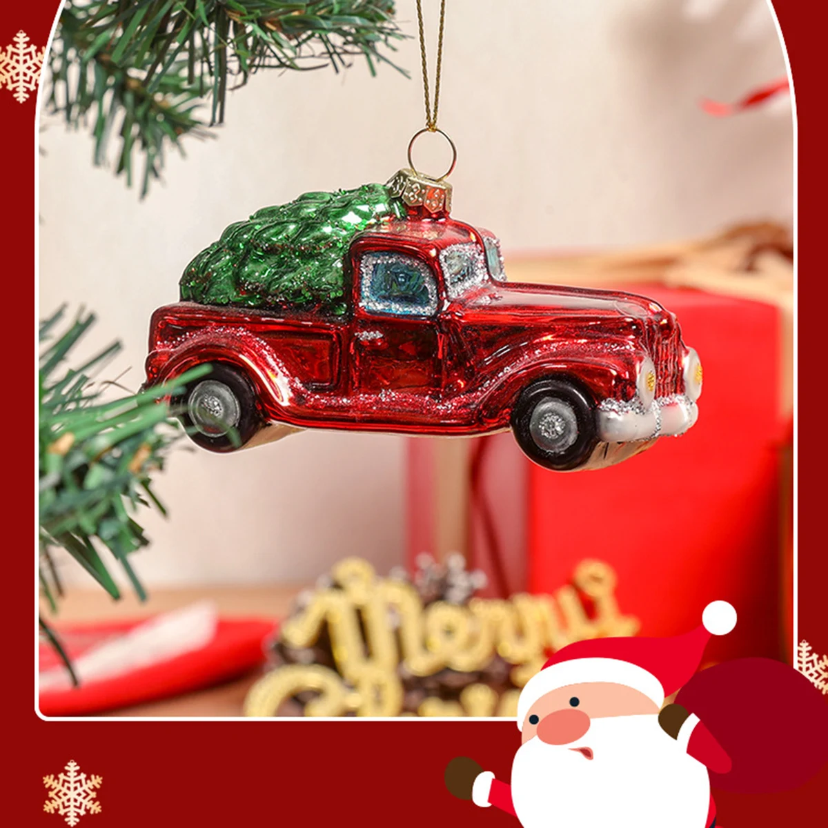 Hand-blown Glass Christmas Truck Decorations, Christmas Tree Ornaments, Hanging Ornaments, Trucks/cars - view 5