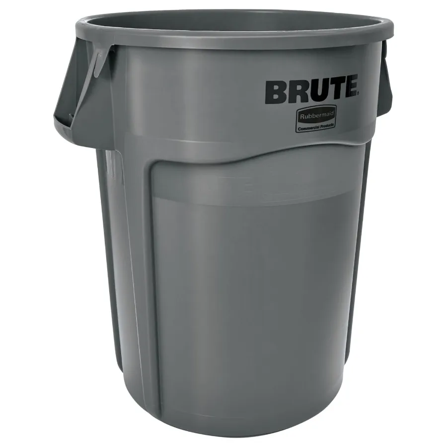 

Rubbermaid Commercial FG264360GRAY Brute 44-Gallon Round Plastic Vented Container - Gray for Industrial Waste Management Heavy-
