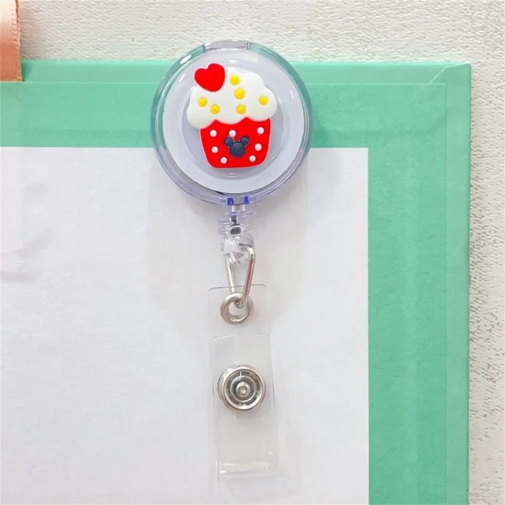 Office Supplies Cute Card Holder Cartoon Students Name Tag Name Card Holder ID Card Clips Badge Holder Retractable Badge Reel
