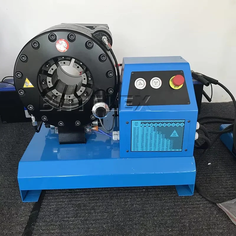 2 بوصة 4 طبقات خرطوم هيدروليكي المكشكش DC12V 24 فولت خدمة الشاحنة المتنقلة آلة تجعيد الخراطيم الهيدروليكية مع رف القوالب