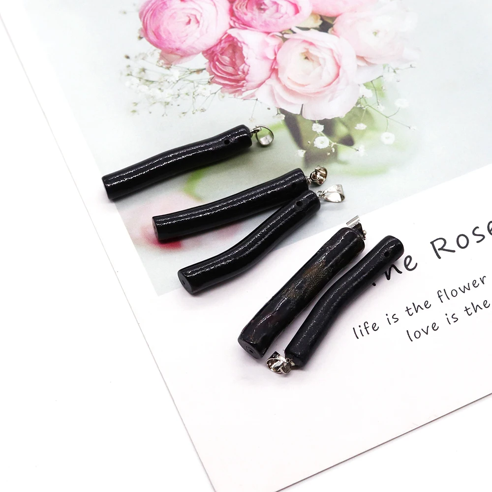 Natural Sea Bamboo Black Coral Pendants Irregular Branch Charms for Jewelry Making DIY Women Reiki Necklace Earrings Accessories