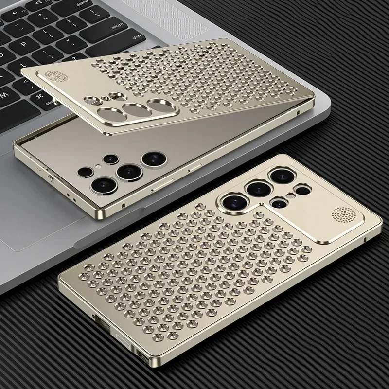 Snap On All Aluminum Metal Heat Dissipation Phone Case, For Samsung Galaxy S26 S24 S25 S23 Super Shock Resistant Hard Case