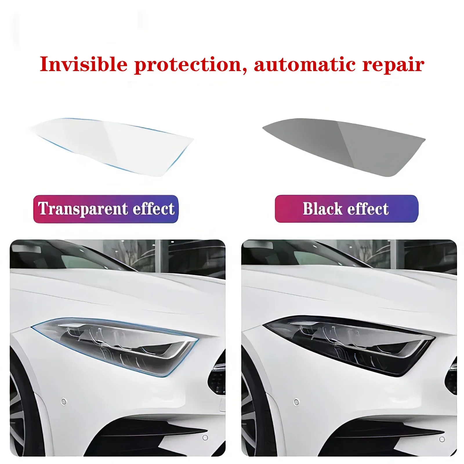 For BMW X2 U10 2024-2025 Smoke Black TPU Headlight Protection Film  Anti-Scratch & UV Resistant Easy Install Vinyl Wrap Kit PPF view 3