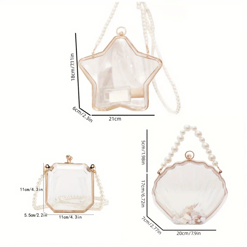 Clear Acrylic Shell Shaped Bag, Trendy Chain Crossbody Bag, Women\'s Niche Design Novelty Purse