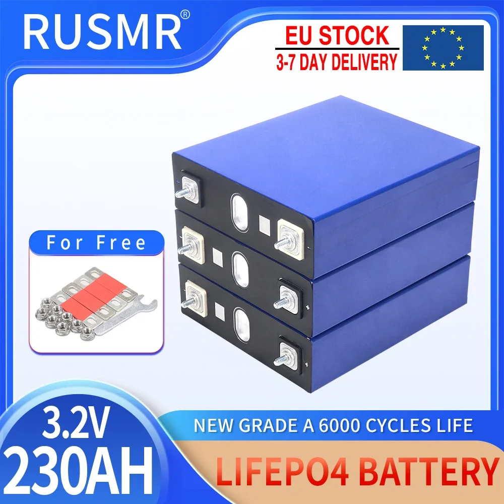 1-16PCS 3.2V 230AH Lifepo4 Battery Grade A DIY 12V 24V 48V Rechargeable Lithium Iron Phosphate Cell For Golf Cart Boat Duty Free