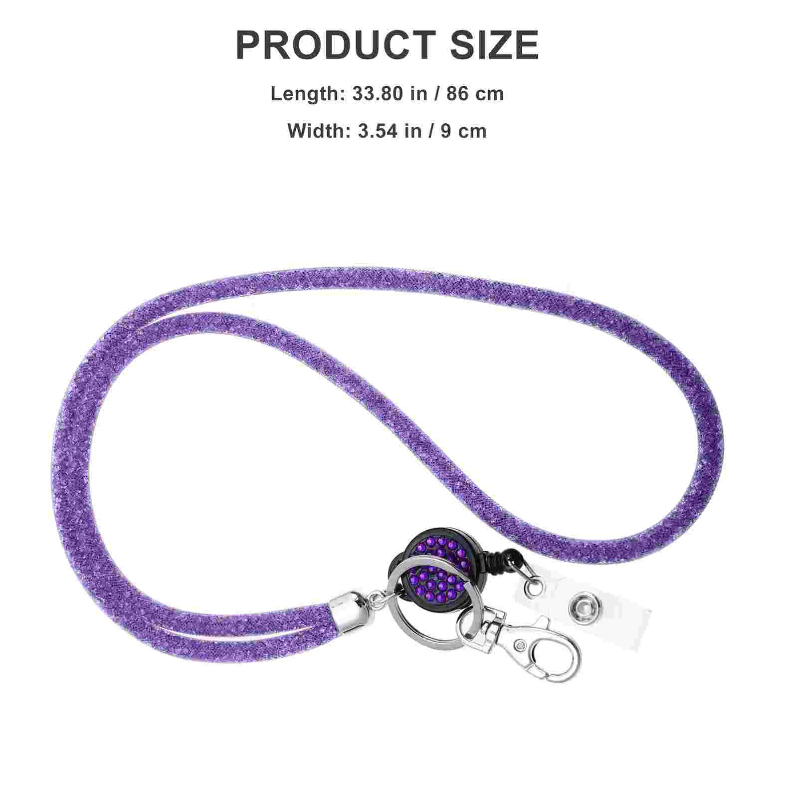 Necklace Lanyard Fishnet Rhinestone Phone Work Permit Card Wallet Keychain ID Lanyards for Men