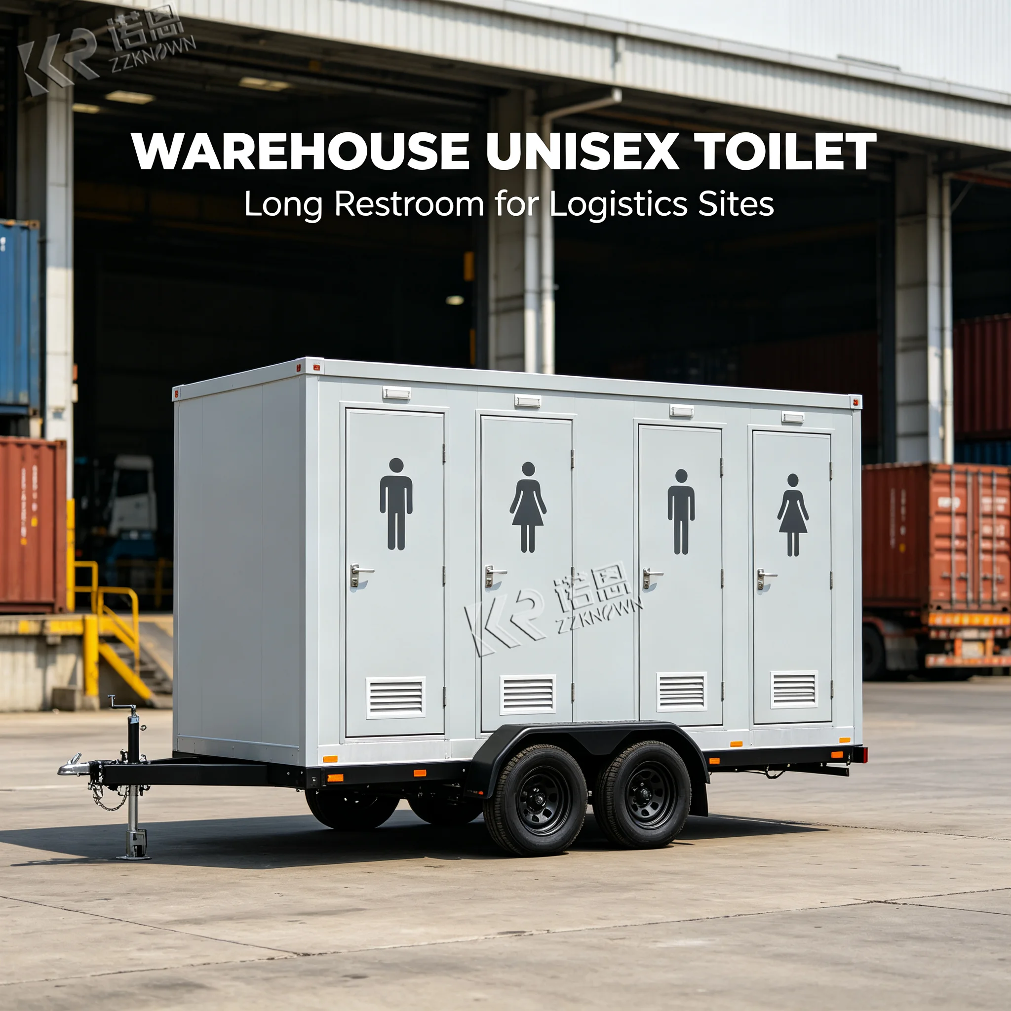 Commercial Luxury Modern Mobile Toilet Trailer Portable Double Cabins Outdoor Use Restroom
