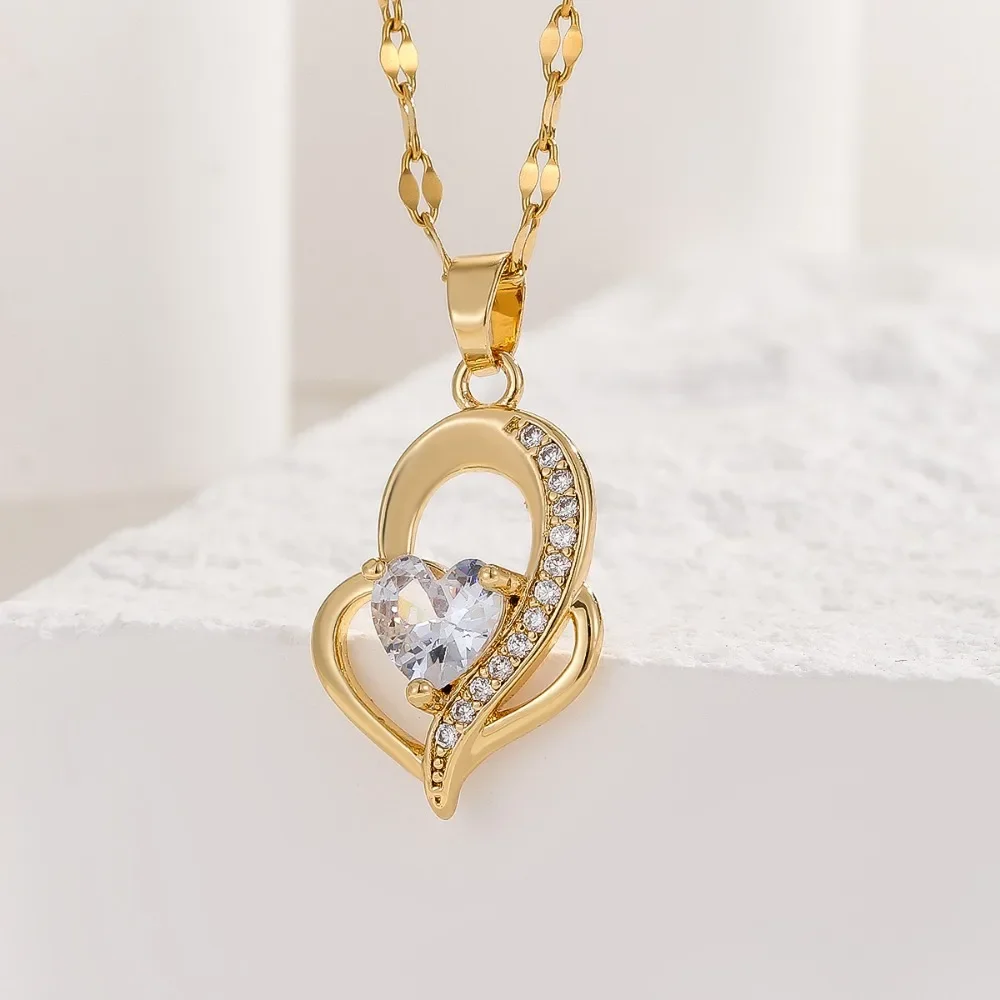 High-end Necklace For Women, European and American Retro Temperament, Zircon Love Earrings, Necklace, Ring For Women