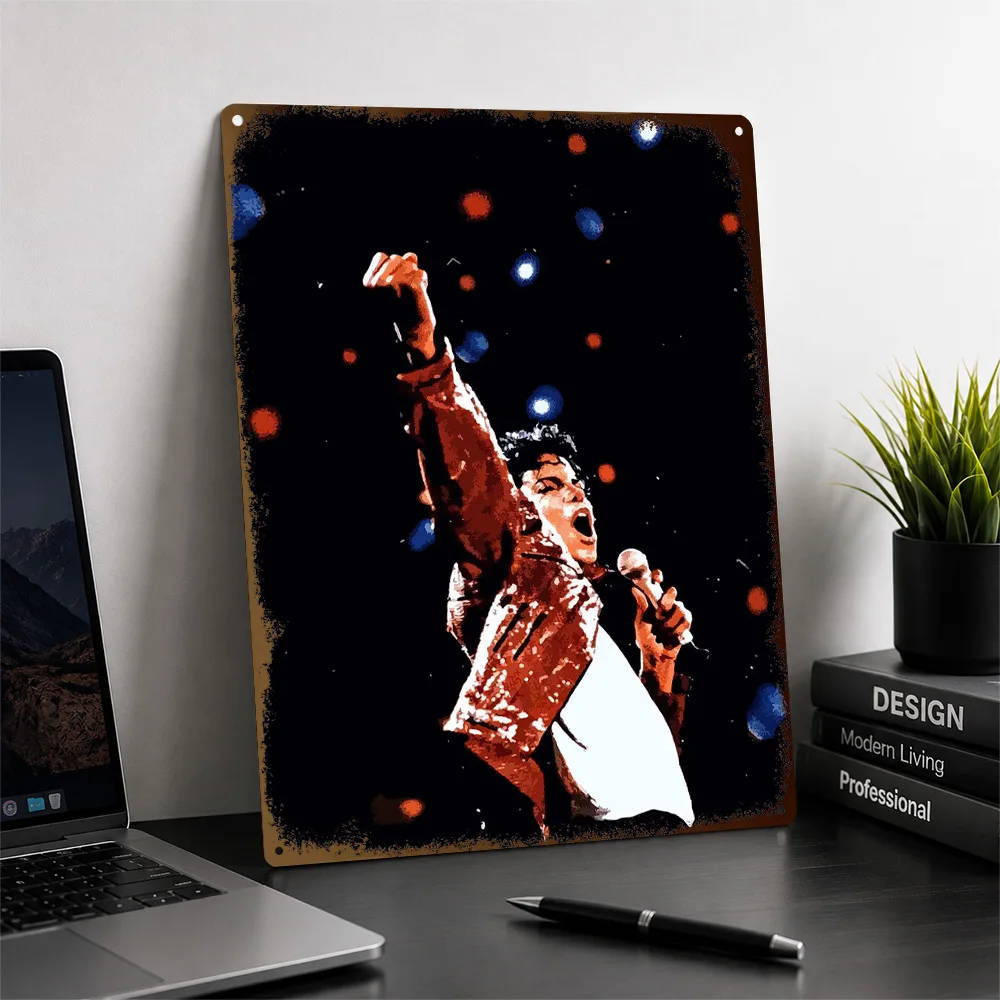 Michael Jackson Performance Aluminum Poster Customized Metal Sign Pop Tribute Wall Art Suited To Living Rooms And Music Lovers