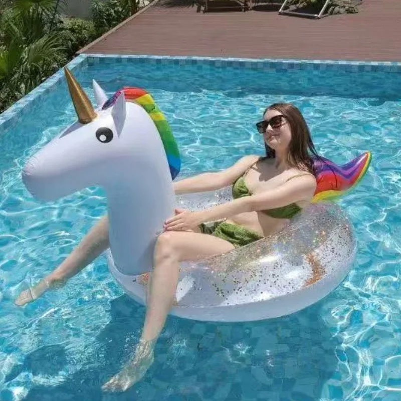 1 pcs Cartoon Sequins Unicorn Pool Float For Toddlers
