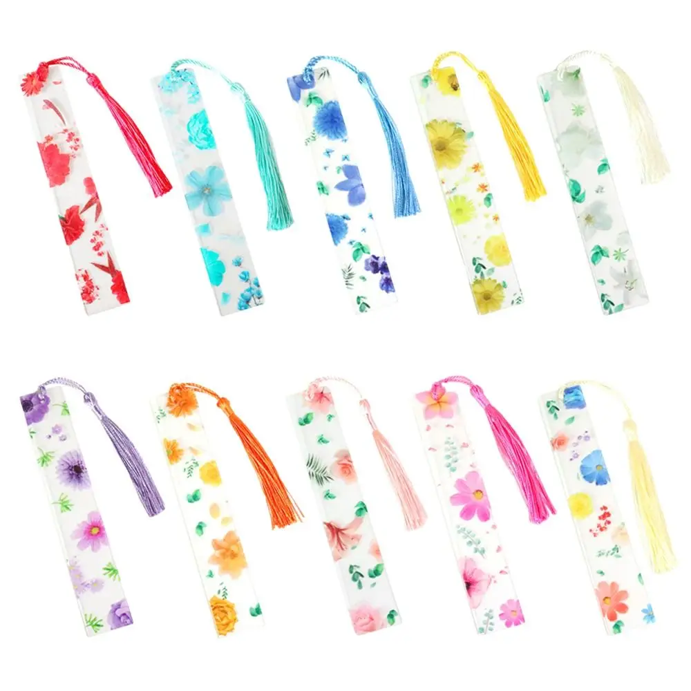 Flower Bookmark Ruler Bookmarks Creative Acrylic With Tassels School/Office Supplies Student Ruler Stationery Teacher gift