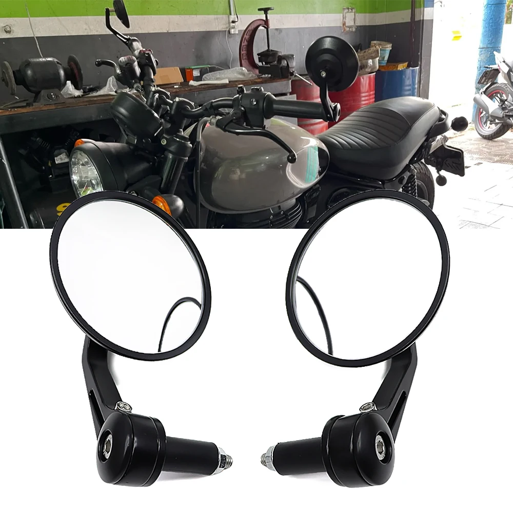 

For Motorcycle Accessories Bicycle Trams Universal Handlebar End Rearview Mirrors 95MM Glass Side Mirro Honda yamaha Harley