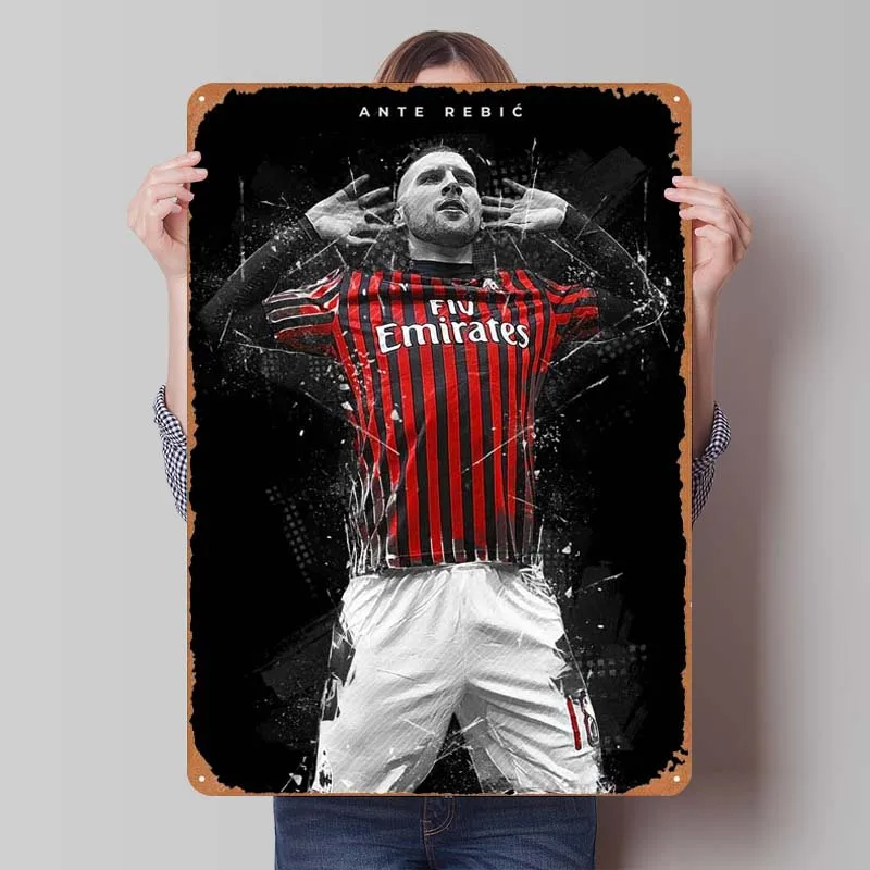 Ante Rebic Metal Sign Sports Poster Decoration Wall Decor Living Room Tinplate Sign Plaque for Wall Art Decoration Retro Home