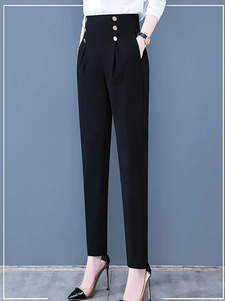 Vintage Baggy Pencil Pants High Waist Women Causal Classics Harem Pantalones Korean Fashion Ankle-length Office Trousers New