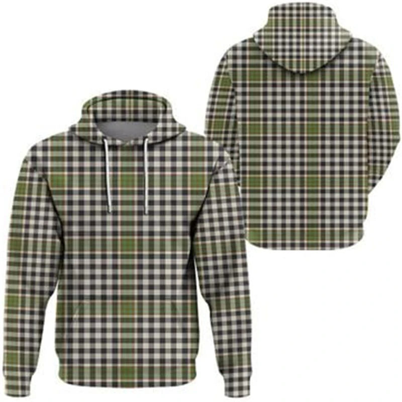 New Scottish Tartan Hoodie 3D Sweatshirt Men Women Kids Hooded Loose Autumn And Spring Mens Street Clothing Jacket Hoodies