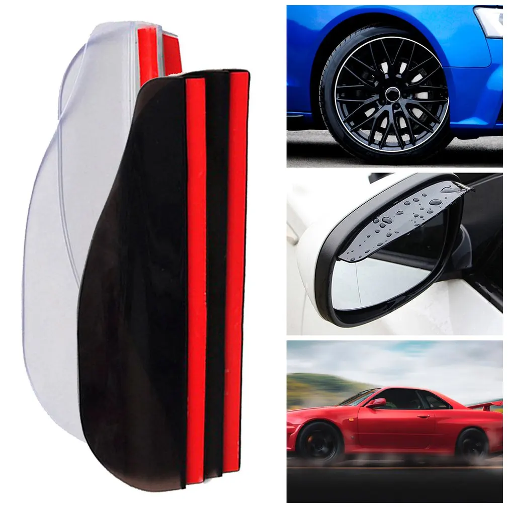 1Pair Rear View Side Mirror Rain Board Eyebrow Guard Sun Visor Car Accessories Color Black / Transparent Car Rear View Mirror
