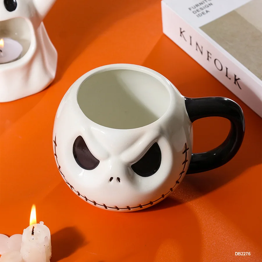 Personalized Ghost Shaped Ceramic Mug Office Funny Water Cup Creative Halloween Gift Cup