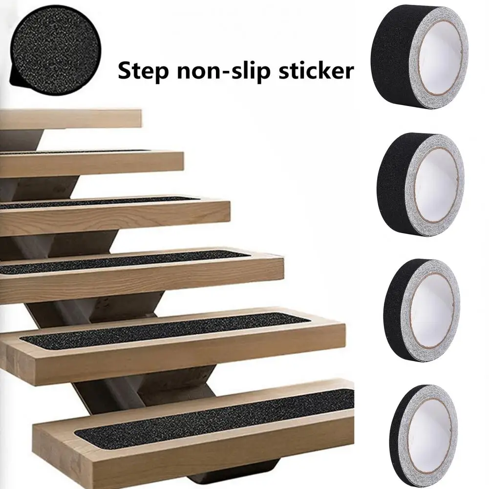 1 Roll 2.5/5/10/15cm Non-slip Tape Waterproof Wear-resistant High Friction Stair Steps Adhesive Tape for Stairs Outdoor Indoor