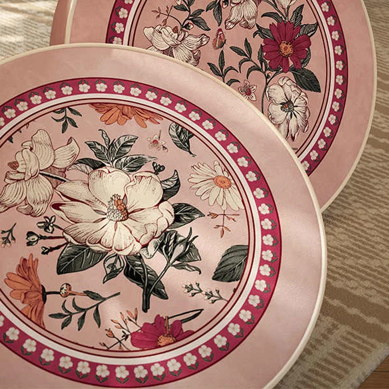 Pink Round Futon Home Decorative Floral Chair Cushion Bedroom Windowsill Thickened Warm Sponge Cushion Seat Cushion Customized