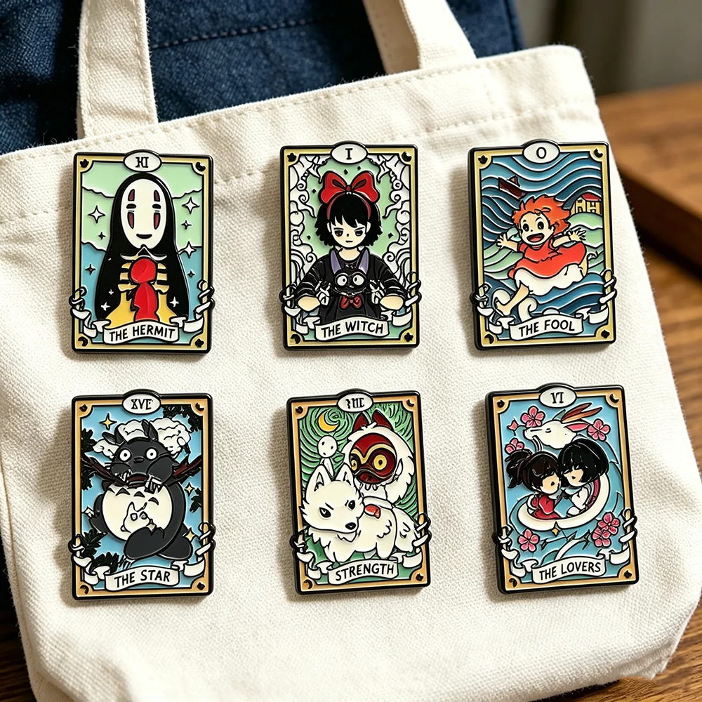 6er-Set Charakter-Broschen: Cartoon-Mädchen-Metallabzeichen, kleine Geschenke, Großhandel, Taschenpins und Anstecker, Rucksack-Accessoires, Reversnadeln