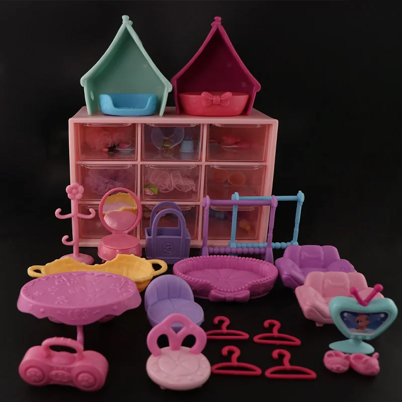 LPS Minilpsshop حزمة عشوائية ملحقات عشوائية كرسي نادر كرسي منزل البراز كرسي بيت الكلب حقيبة يد مجموعة منضدة الزينة (بدون ألعاب) #1