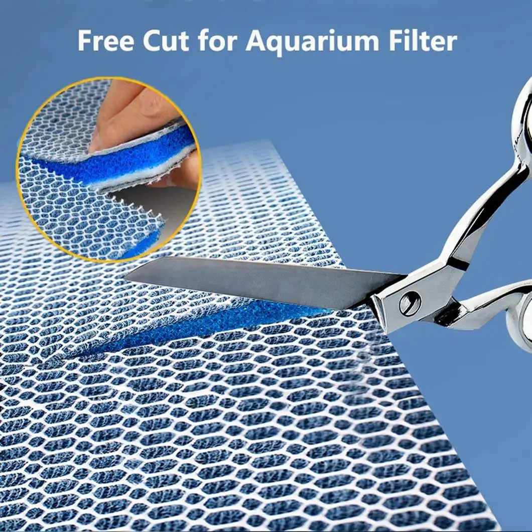 8-Schichten Schnellwirkendes Aquarium-Filterpad - Zuschneidbare Aquarium-Filzmedien für Fischbecken, Teich, Sumpf – Detail 13