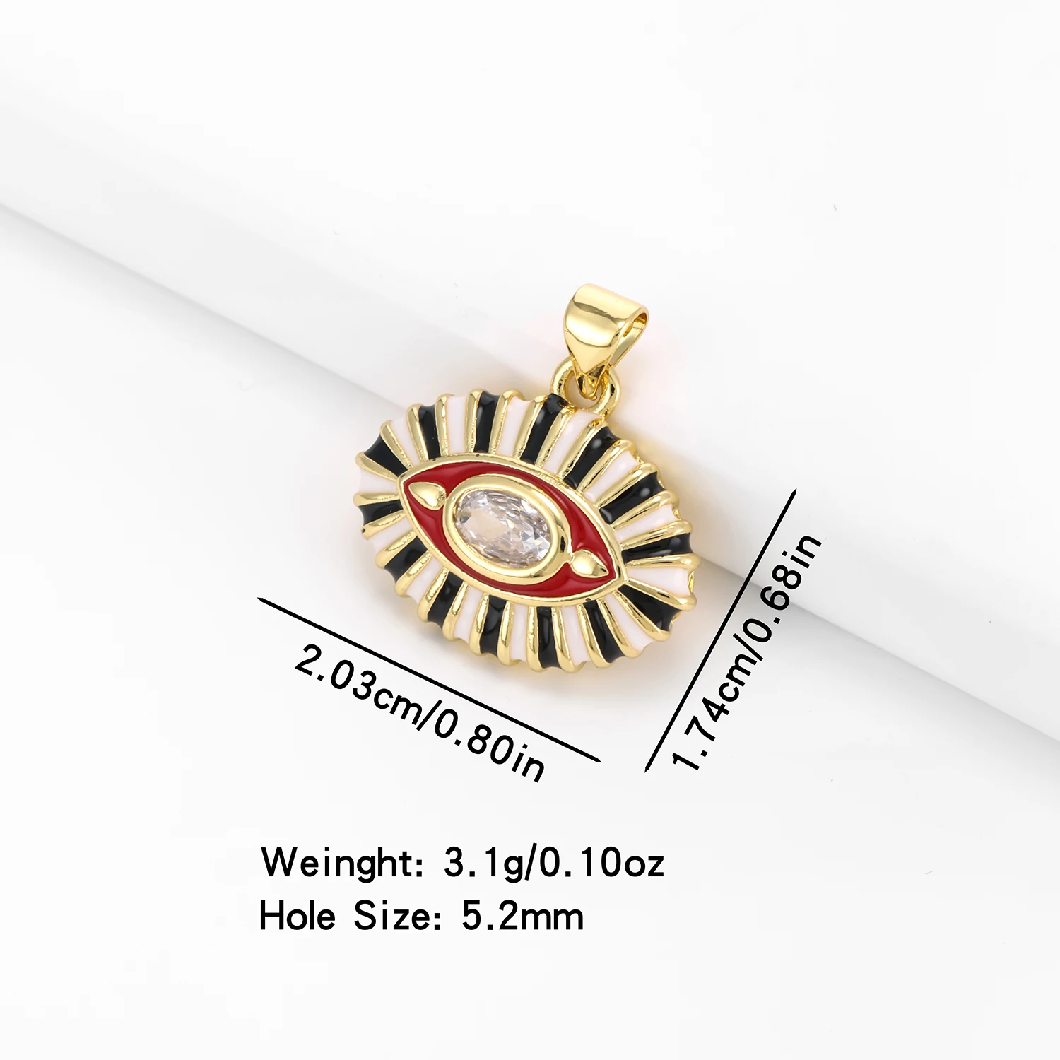 Stripe Red/Green/Rose Red/Dark Blue/Light Blue Evil Eye Designs Pendant Copper Zircon Jewerly Accessories Party Gifts For Women